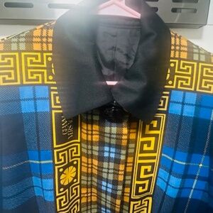 Vintage Gianni Versace 1991A/W Rainbow Tartan Plaid Blazer - Size (L) BRAND NEW!